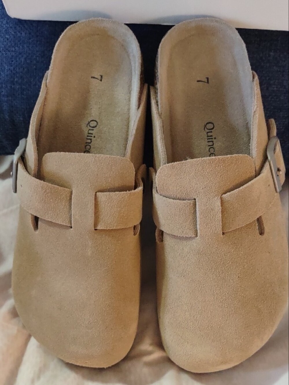 NIB Quince Water-Repellent Suede Clog Mule Pecan Tan Boho Slide Shoes Size 7 - Picture 3 of 8